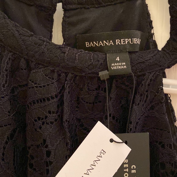 BANANA REPUBLIC Lace Midi Dress Black Size 4 - Picture 10 of 16